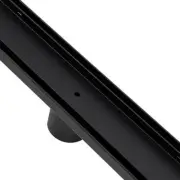 Stainless Steel Shower Grate - Tile Insert - Centre Outlet - 800mmx70mm - Black