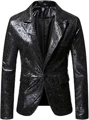 [Generic] Men's Suit Tuxedo One Button Slim Fit Business Stylish Lightweight Suit Jacket for Formal and Casual Occasions