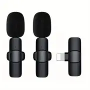 2-in-1Professional Wireless Lavalier Lapel Microphone Rechargeable for IPhone