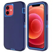 Apple iPhone 12 Mini Case Drop Resistant Defender Tradies Heavy Duty Rugged Shockproof Tough Cover (Navy Blue /Blue)