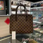 二手精品 LV 路易威登 LOUIS VUITTON 棋盤格金釦前後口袋 拉鍊 豆腐包 手提包