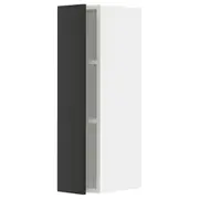 METOD wall cabinet with shelves, white/Nickebo matt anthracite, 20x37x80 cm