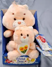Kenner Care Bears Friend Bear 7" & 12" 60220 Set Lot Vtg 1984 w Tags Box MIB
