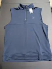 NWT MEN'S DUNNING GOLF 1/4 ZIP VEST, SIZE: L, COLOR: HALO (M3)