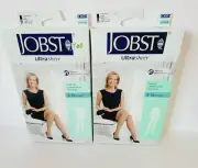 Jobst Sz S UltraSheer Pantyhose Stocking Close Toe 8-15mmHg Compression 2 Pair