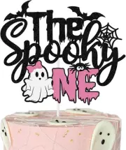 Spooky One Cake Topper, Pink Halloween Ghost Cake Decorations, First Birthday Ca