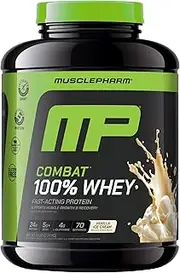 MusclePharm Combat 100% Whey Protein Powder, Vanilla, 5 Pound