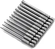 11 Pcs Torx Screwdriver Bits 1/4 Inch Hex Shank Electric Magnetic Star Torx Security Head Screw Driver Drill Bits Set, T6/T7/T8/T9/T10/T15/T20/T25/T27/T30/T40, 75mm Length