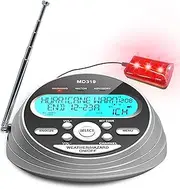 NOAA Weather Radio-S.A.M.E. Localized Programming, Weather Alert Radio with 80+ Emergency Alerts, NOAA Weather Radio with Battery Backup, Alarm Clock, External Warning Light for Emergency Home
