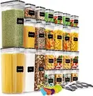 Airtight Food Pantry Storage Containers Set BPA Free Plast Canisters Kitchen Org