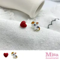 在飛比找momo購物網優惠-【MISA】韓國設計S925銀針可愛愛心獨角獸造型耳環(S9