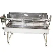 1500 Stainless Steel Spartan Spit Roaster - Flaming Coals