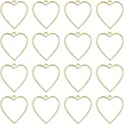 uxcell 32 Pcs Open Bezel, Heart Resin Bezels Pendants Open Back Bezels Metal Hollow Frame Charm for DIY Resin Crafts Earrings Jewelry Making, Gold