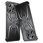 Pop Phones Metal Spider Hollow Case (Suits iPhone 15 Pro) - Black/White