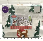Rudolph The Red Nosed Reindeer Christmas Cotton Flannel 4pc FULL Sheet Set NWT!
