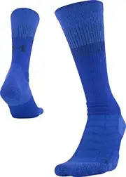 Under Armour Adult Blue Crew Polyester Cushion UA Logo Training Socks Sz M 4-8