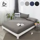 Solid Color Waterproof Bed Fitted Sheet Mattress Protector Mattress Pad Cover