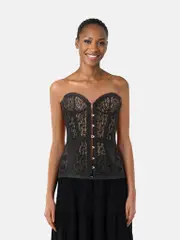 Black Lace Strapless Corset