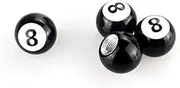 4pcs/Set Car Wheel Tire Valve Caps Car Moto Bicycle Tyre Air Caps Black 8 Ball Leakproof Air Tire Valve Stem Caps Car Decoration