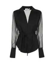 stretch-cotton blouse 46 black