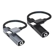 Short Earphone Converter Cable Type-C to 3.5mm Adapter for S22/S21 Smartphones