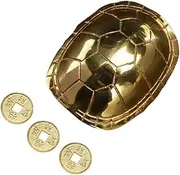 ULTECHNOVO 1 Set Copper Turtle Shell Divination Prop with Ancient Coins Chinese Fortune Telling Game for Family Gatherings Temples and Special Occasions