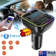 Bluetooth 5.0 Radio Car Kit Wireless FM Transmitter Dual USB Charger MP3 Play GT