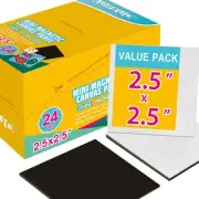 Mini Magnetic Canvas Panel 2.5x2.5 Inch / 24 Pack - Small Square Flat Canvas ...