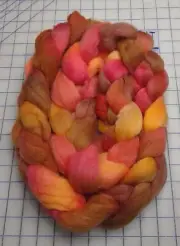 Hand Dyed Painted Med Wool Blend Combed Top Roving Spinning Felting Ambrose