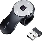 Sanwa Supply MA-RING2BK Ring Mouse, USB Wireless Connection, Rechargeable, Small, 1200 dpi