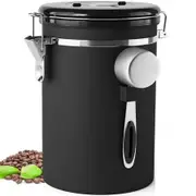 1.8L Airtight Coffee Canister Large Stainless Steel Bean Storage Container for Freshness