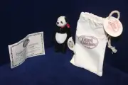 Ganz Cottage Collectibles Miniature Bear, Panda, Signed, 4” COA, Mary Holstad