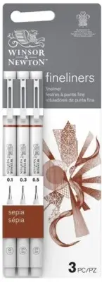 Winsor & Newton: Fineliner - Sepia (Set of 3)