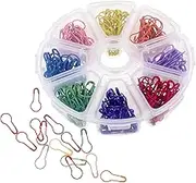 Gadpiparty 320Pcs Metal Gourd Pins Clothing Tag Safety Pins for DIY Crafts and Practical Mixed Color Fixed Pins for Fashion Jewelry and Key Ring Projects