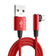 USB Micro Cable 3A 90 Degree Elbow Data Cable Charger Cord for Samsung Xiaomi Mo