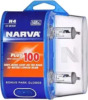 Narva 12V 60/55W H4 Plus 100 Halogen Globe 2-Pieces Pack
