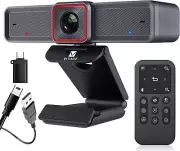4K Webcam with AI-Powered Framing,Remote Control Web Camera/10X Digital Zoom 4k
