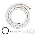 VEVOR 4876.8mm Mini Split Line Set, 6.4 & 9.5mm O.D Copper Pipes Tubing and Triple-Layer Insulation, for Air Conditioning or Heating Pump Equipment &