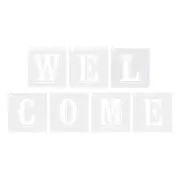 5.3 Inch Letter Stencils Reusable Plastic Alphabet Templates WELCOME White 1 Set