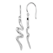 White Ice Sterling Silver Rhodium-plated Diamond Shepherd Hook Dangle Earrings