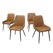 Levede 4x PU Leather Dining Chairs Brown
