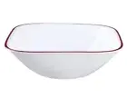 Corelle SPLENDOR RED Square 22-oz SOUP Cereal BOWL *Chelsea Rose / Kyoto Leaves