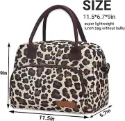 Insulated Lunch Bag Lunch Box for Women Work School Leakproof, Leopard