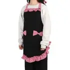 Waterproof Oil-proof And Antifouling Bow Cotton Kitchen Work Apron Black Powder