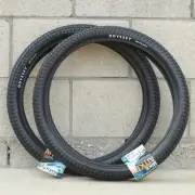 PAIR of ODYSSEY BMX AITKEN BICYCLE 20" TIRES BLACK (MIKE AITKEN)