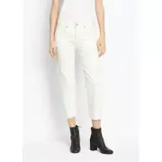 Vince Union Slouch Cream Off White Straight Jeans Button Fly Crop SZ 30 Nwt $275