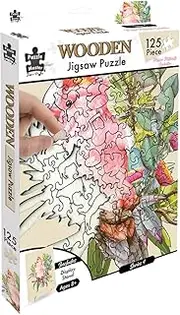 Puzzle Master Wooden Jigsaw Puzzle with Display Stand – Major Mitchell Cockatoo Artistic Animal-Shaped Puzzle for Adults & Teens – Premium Wood, 125 Pieces