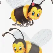 Buzzing Bee Decor Set - 2 Vibrant Bumblebee Cutouts, 17-Inch