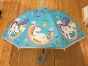 NEW Unicorns Rainbows Umbrella Children's Cute Adorable Kids' Rain Brolly Gift!