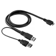 Dual USB 3.0 A to Micro-B USB 3.0 Y Cable for HDD Case Computer Connector Length 50cm
